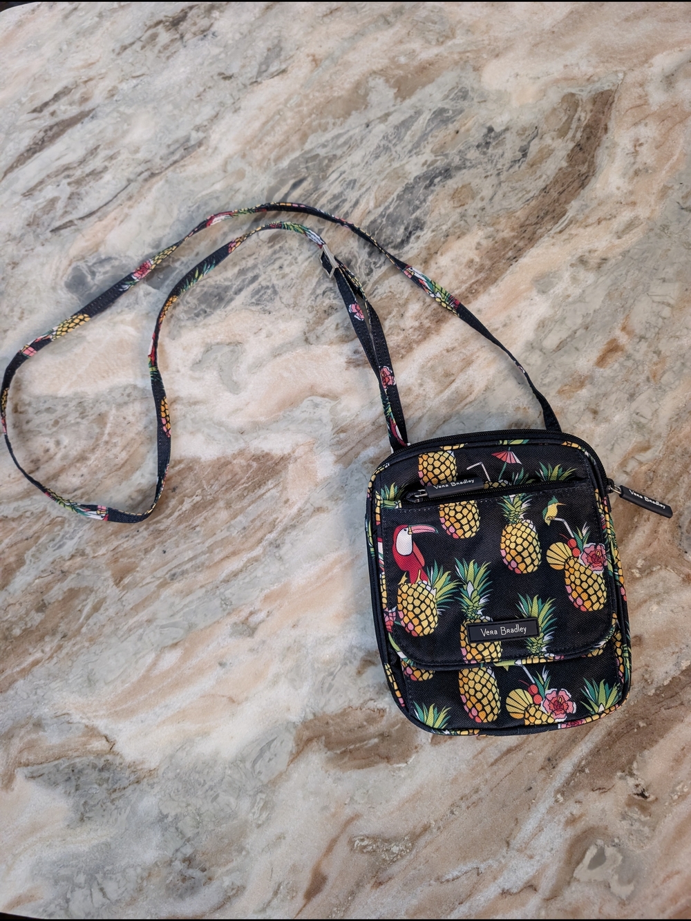 Vera Bradley Black Pineapple Crossbody Bag